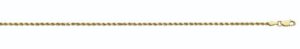 10kt yellow gold 2.1mm solid diamond cut rope chain with claw catch 18"