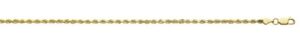 10kt yellow gold solid diamond cut 2.8mm rope chain with claw catch closure 20" long