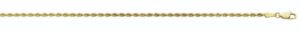 10kt yellow gold 3.00mm solid diamond cut rope chain with claw catch closure 22"