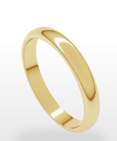 LDL 10KT Y/G SIZE 5 BAND PLAIN LOW DOME 3mm
