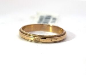 10KT YG 3MM LOW DOME MILGRAIN SIZE 5 1/2