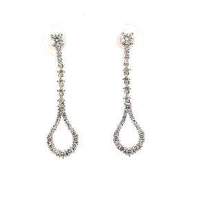 14kt yellow gold diamond drop dangle earring with screw backs D tw 0.73cts SI clarity, near colorless H/I color