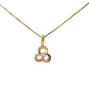 14KT YG DIAMOND PENDANT 2PT F/C
