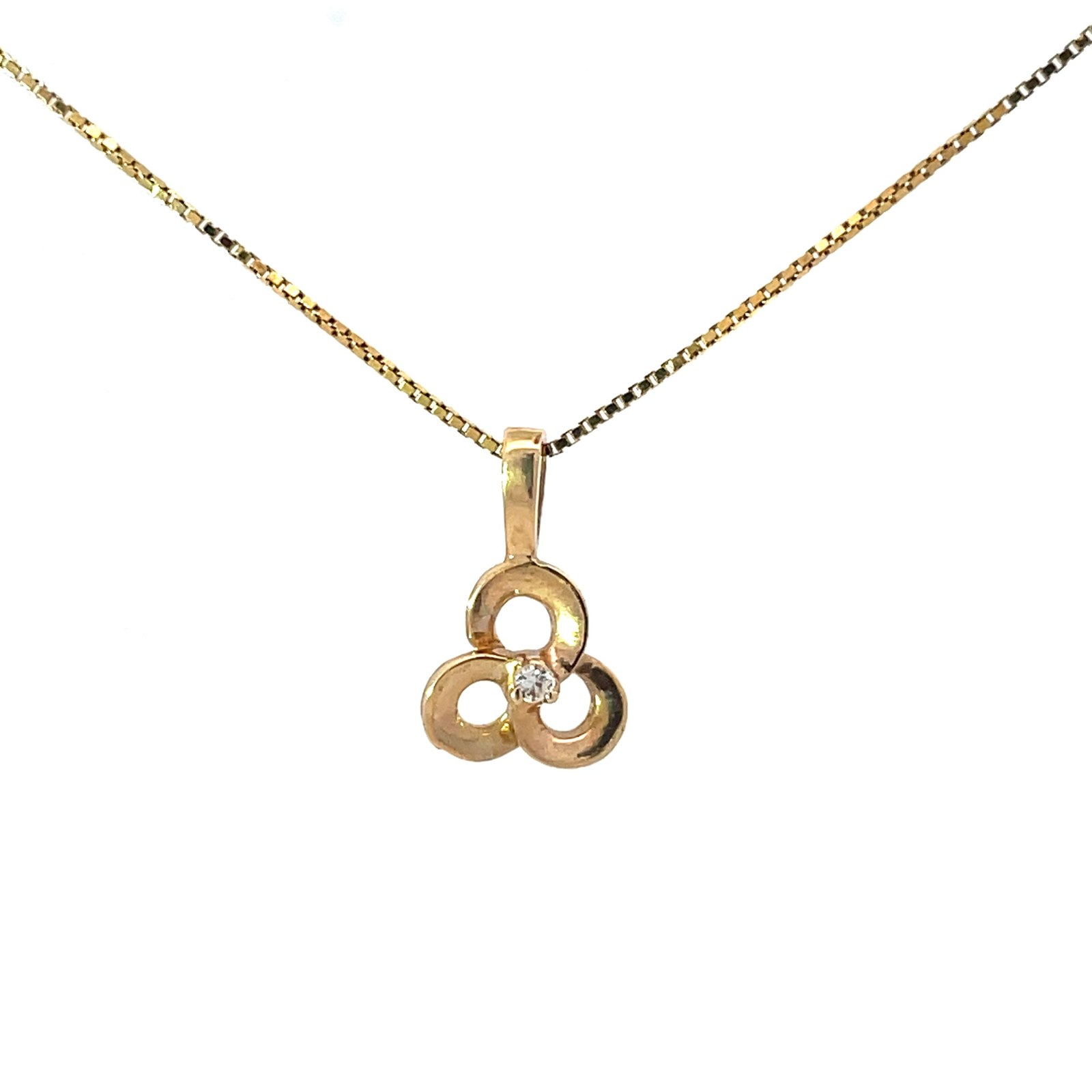 14KT YG DIAMOND PENDANT 2PT F/C
