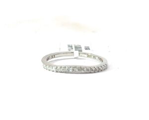 14kt white gold diamond contour wedding band D tw 0.16cts SI1, G