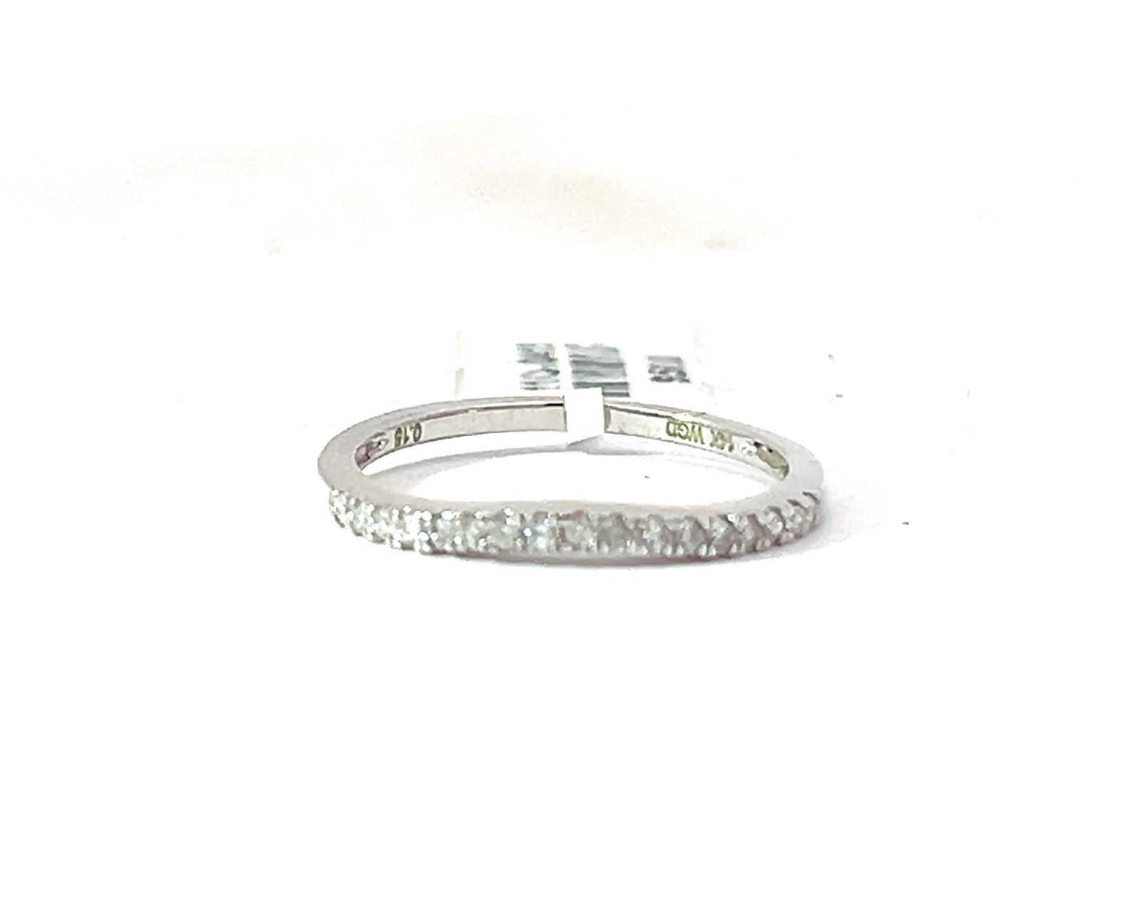 14kt white gold diamond contour wedding band D tw 0.16cts SI1, G