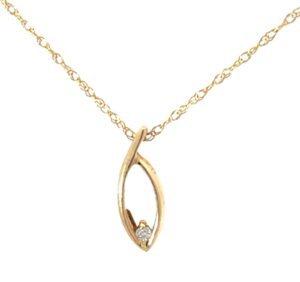 14KT Y/G DIAMOND PENDANT .03 TW