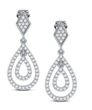 14kt white gold diamond dangle moveable earring tw 0.29cts SI2/I1, I with screw backs