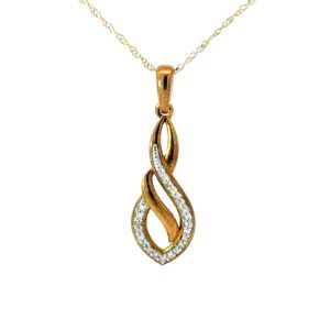 10kt yellow gold diamond fashion pendant tw 0.08cts