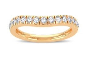 14kt yellow gold contour wedding band tw 0.50cts SI1, G