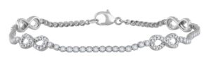 10kt white gold diamond infinity tennis bracelet tw 1.00 cts SI, H
