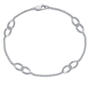 10kt white gold double interlocking circle diamond bracelet D tw 1.00cts, SI, H
