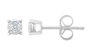 10kt diamond illusion 4 prong stud earring tw 0.10cts I2, I/J