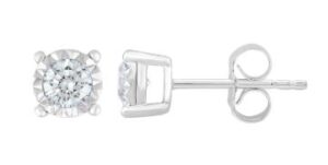 10kt white gold diamond illusion head tw 0.25cts I1, I/J