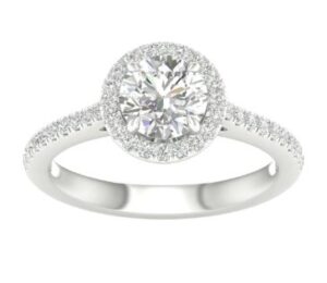 14kt white gold Lab Grown round diamod halo D C tw 1.50cts tw 1.75cts certified IGI VS, H