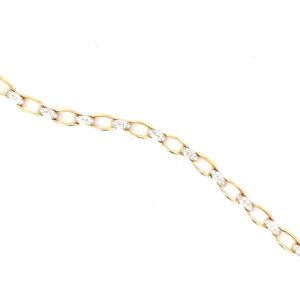 10kt yellow gold diamond fashion link bracelet tw 0.75cts SI clarity, near colorless H color with foldunder safety