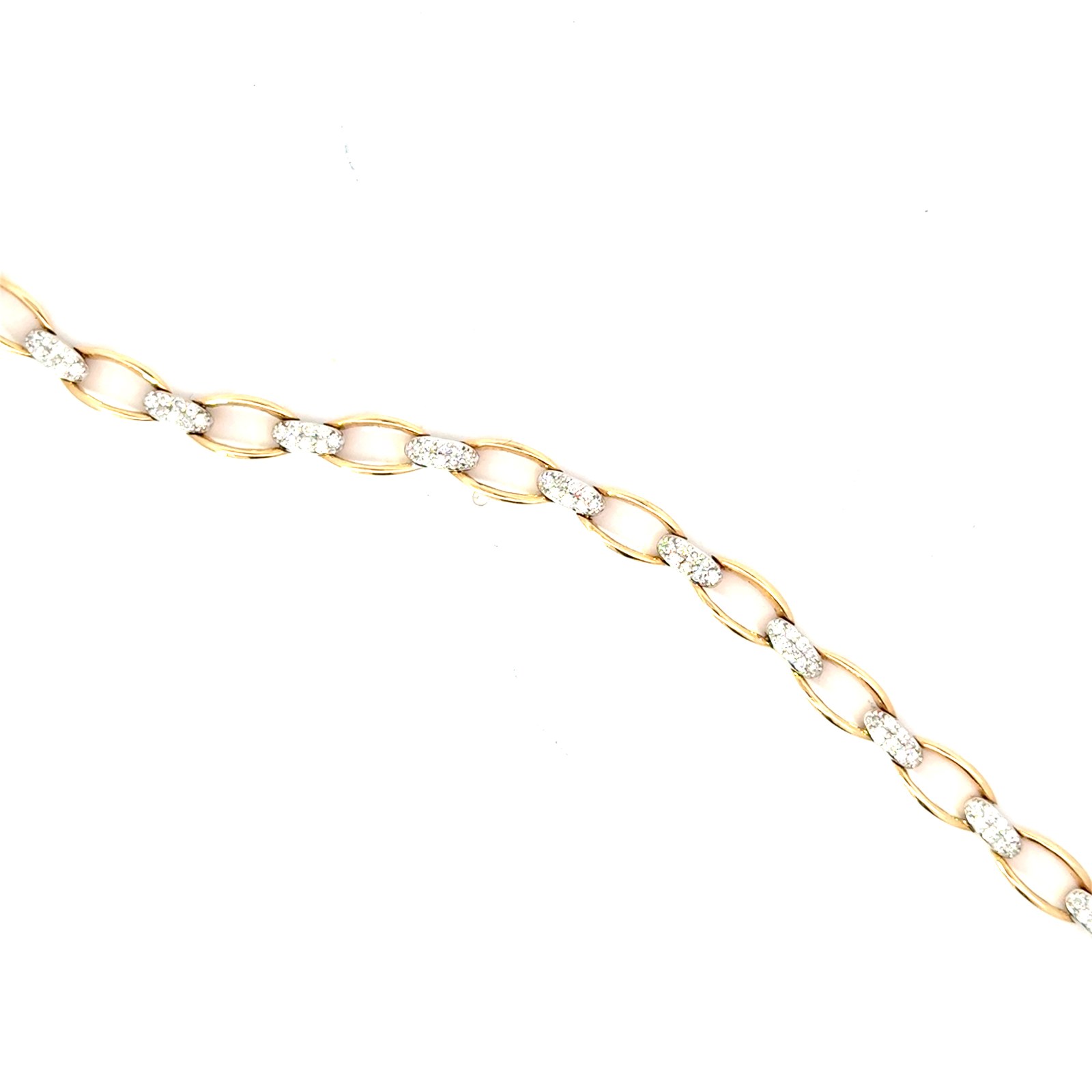 .jpg 10kt yellow gold diamond fashion link bracelet tw 0.75cts SI clarity, near colorless H color with foldunder safety