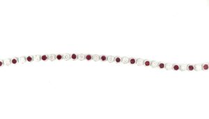 10kt white gold diamond and ruby tennis bracelet D tw 1.09cts R tw 1.26cts SI, near colorless H/I color