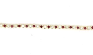 10kt ruby and diamond tennis bracelet D tw 1.09cts with foldover safety SI clarity, near colorless H/I color