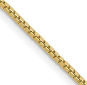 10KT YG 1.40MM BOX CHAIN WITH CLAW CATCH CLOSURE 24"