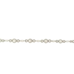 10kt white gold diamond cluster circle tennis bSIracelet tw 1.00cts SI2 clarity, near colorless I color 7.5"