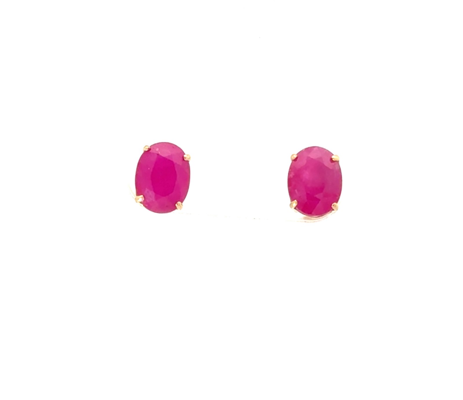 .jpg 14kt yellow gold genuine Ruby oval stud earrings tw 2.00cts