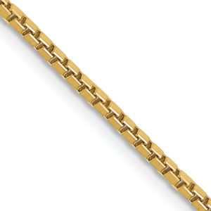 10kt yellow gold 1.5mm box chain with claw catch 24"