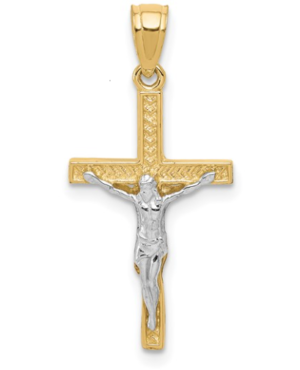 10kt two tone crucifix cross charm