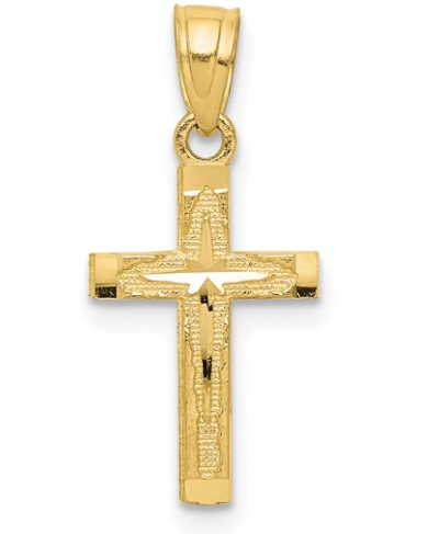 C .png 10kt yellow gold brushed and diamond cut petite charm