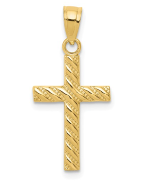 10kt y/g cross with texture