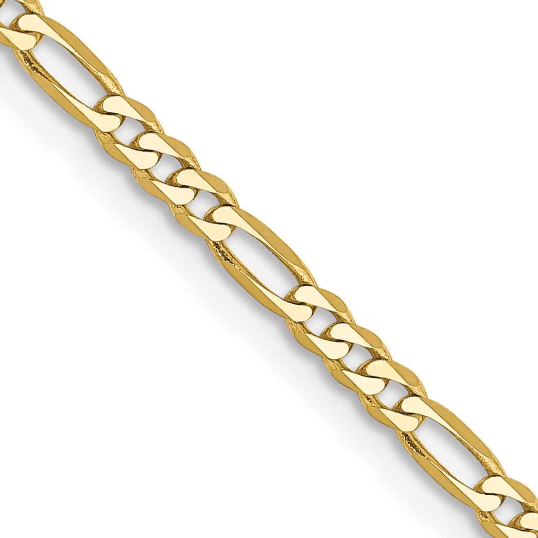FG .jpg 10kt yellow gold 2.2m figaro chain with claw catch closure 22"