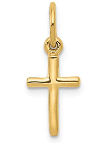 K .png 10kt yelllow gold high polished petite cross charm