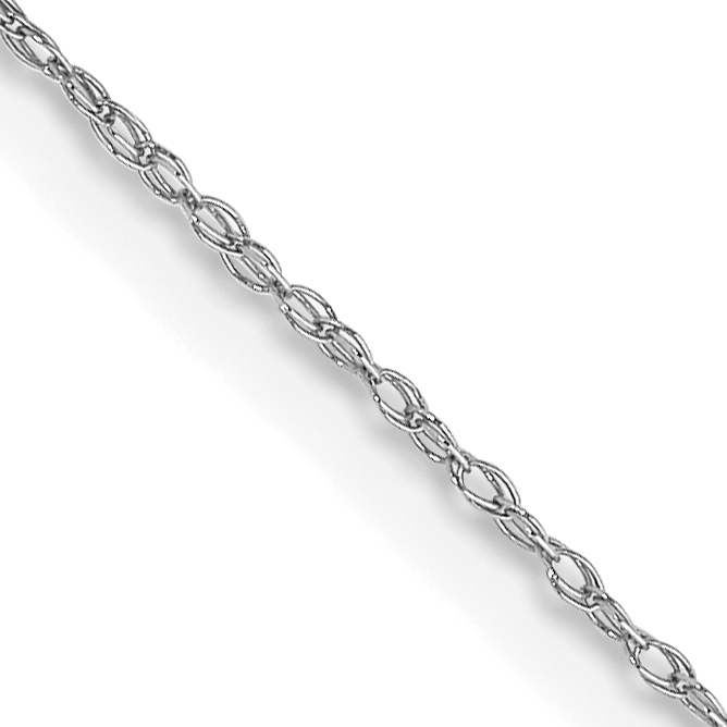 KRW .jpg 10kt white gold machine made rope chain 18" with spring ring
