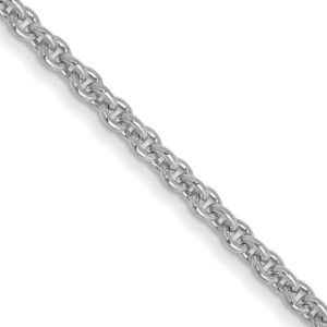 10kt white gold 1.5mm solid cable chain with claw catch 20"