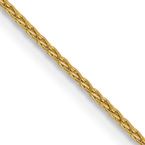 10kt yellow gold round wheat chain 0.95mm with claw catch 20"
