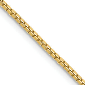 10kt yellow gold 1.30mm box chain with claw catch 22"
