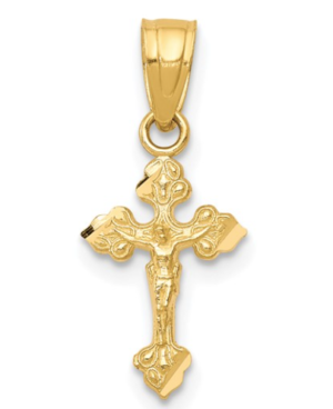 10kt yellow gold petite crucifix cross charm