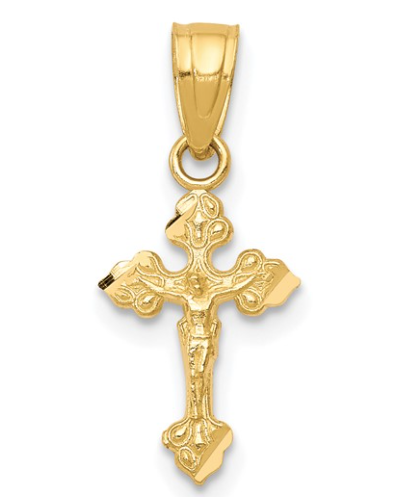 c .png 10kt yellow gold petite crucifix cross charm