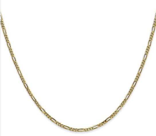 fg .jpg 10kt yellow gold 1.75mm figaro chain with claw catch 20"