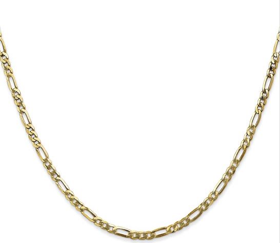 fg .jpg 10kt yellow gold 2.75mm figaro chain with claw catch closure 22"