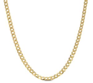 10kt yellow gld 2mm curb chain with claw catch 22"