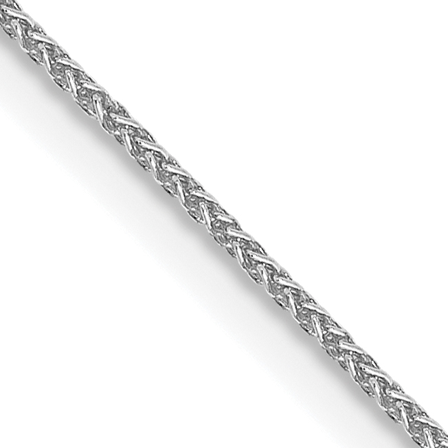 wsp .jpg 10kt white gold .85mm spiga chain with claw catch 20"