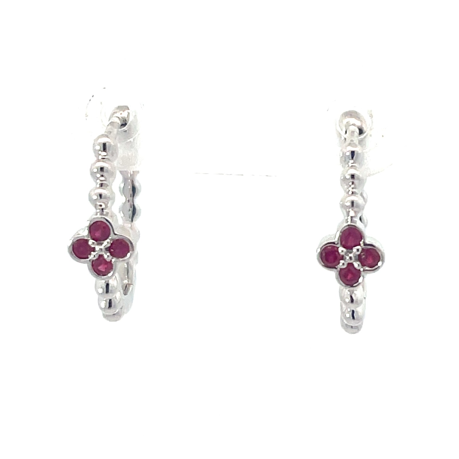 .jpg 10kt white gold genuine ruby cluster huggie hoop earring