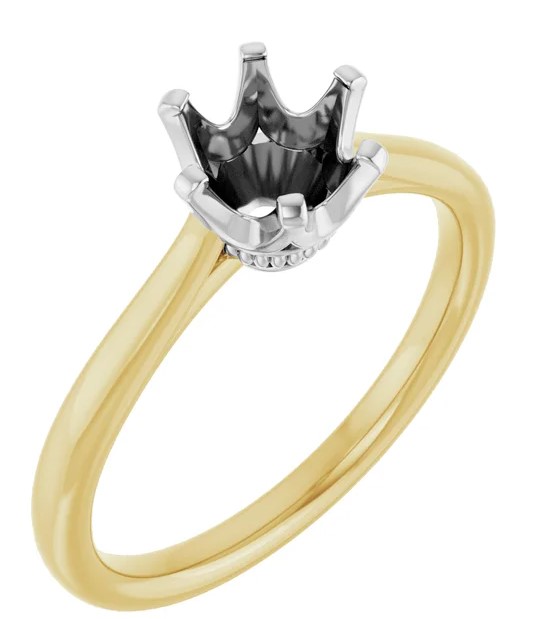 .jpg 14K Yellow & White 6.5 mm Round Engagement Ring Mounting