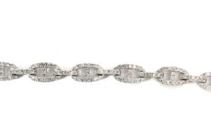 10kt white gold diamond fashion link tennis bracelet D tw 2.33cts SI2 clarity, near colorless H color