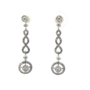 10kt white gold diamond multi shape dangle earring D tw 0.65cts SI2 clarity, I color