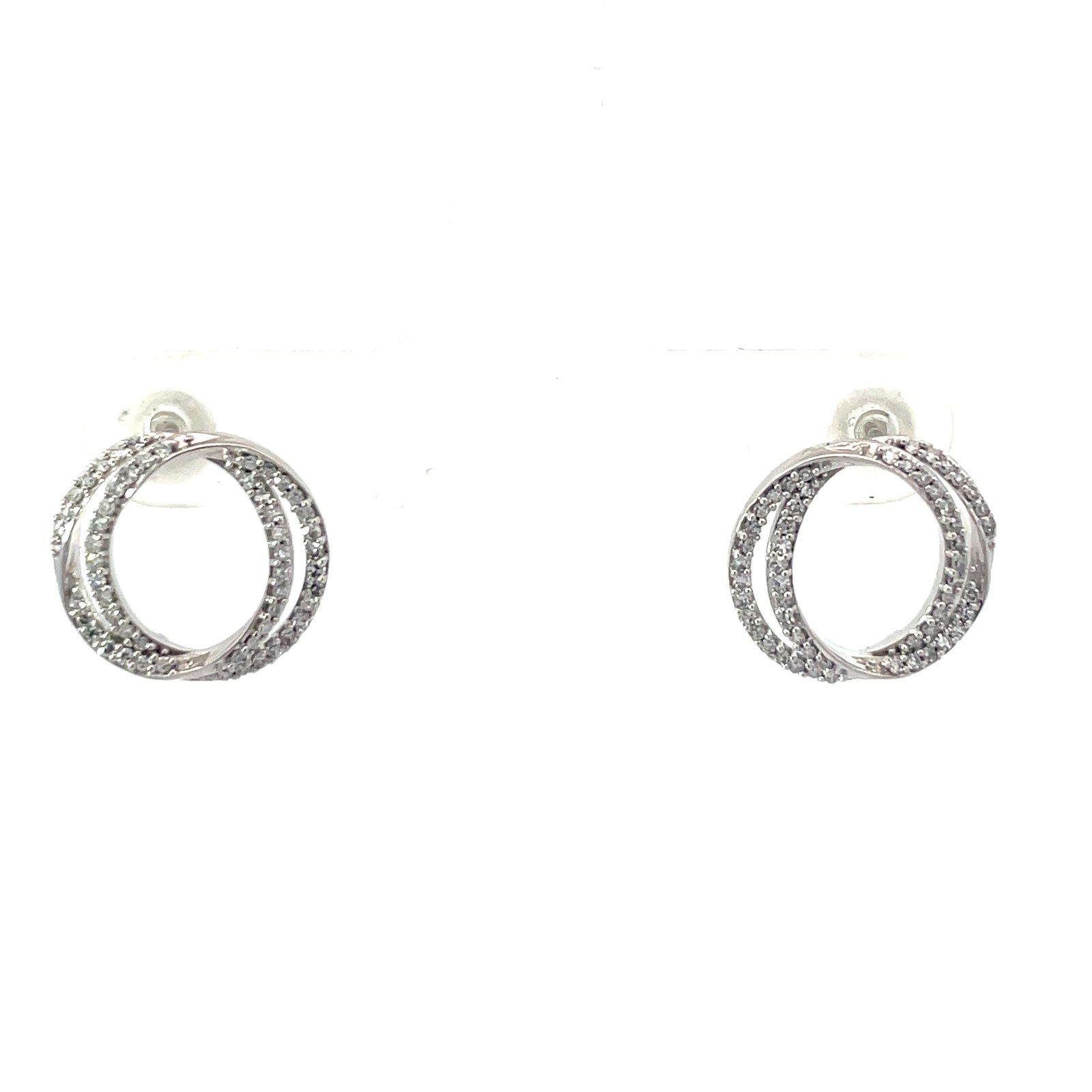 .jpg 10kt white gold double diamond circle earring tw 0.40cts SI1 clalrity, near colorless I color