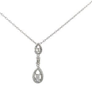 10kt white gold diamond dangle fashion pendant D tw 0.25cts SI clarity, near colorless H color