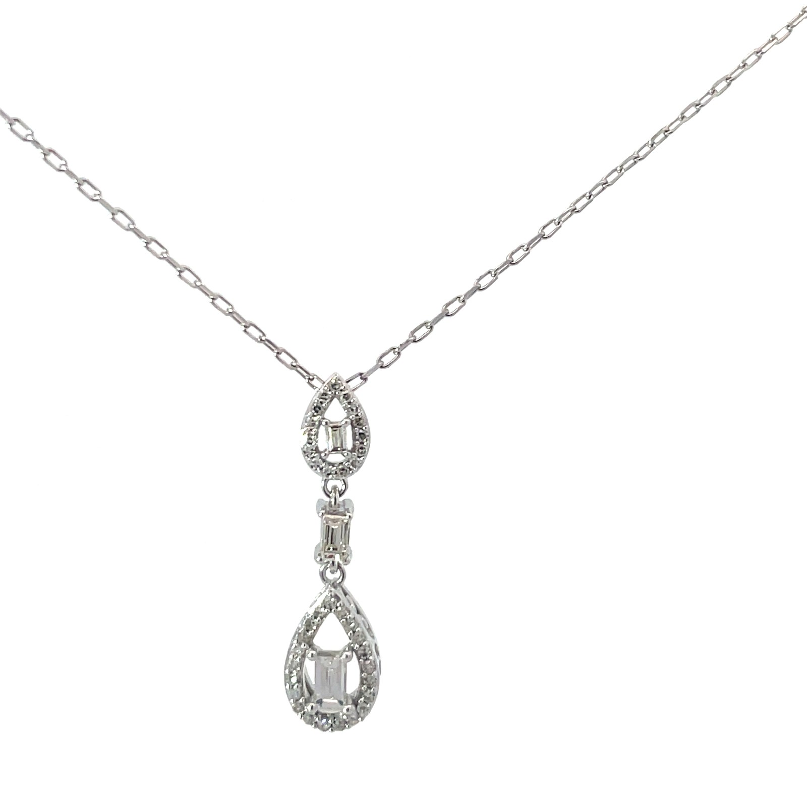 .jpg 10kt white gold diamond dangle fashion pendant D tw 0.25cts SI clarity, near colorless H color