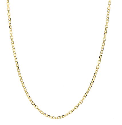 kt.mmcable .jpg 14kt yellow gold 1mm diamond cut cable chain with spring ring 22"